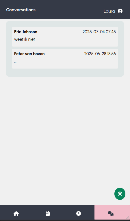 Communicatie screenshot